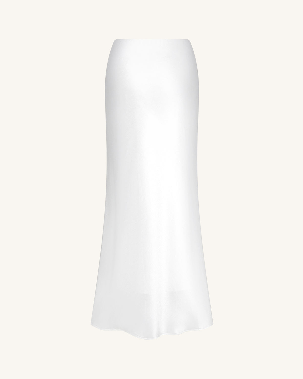 Liquid Satin Mermaid Maxi Skirt - White - view 5