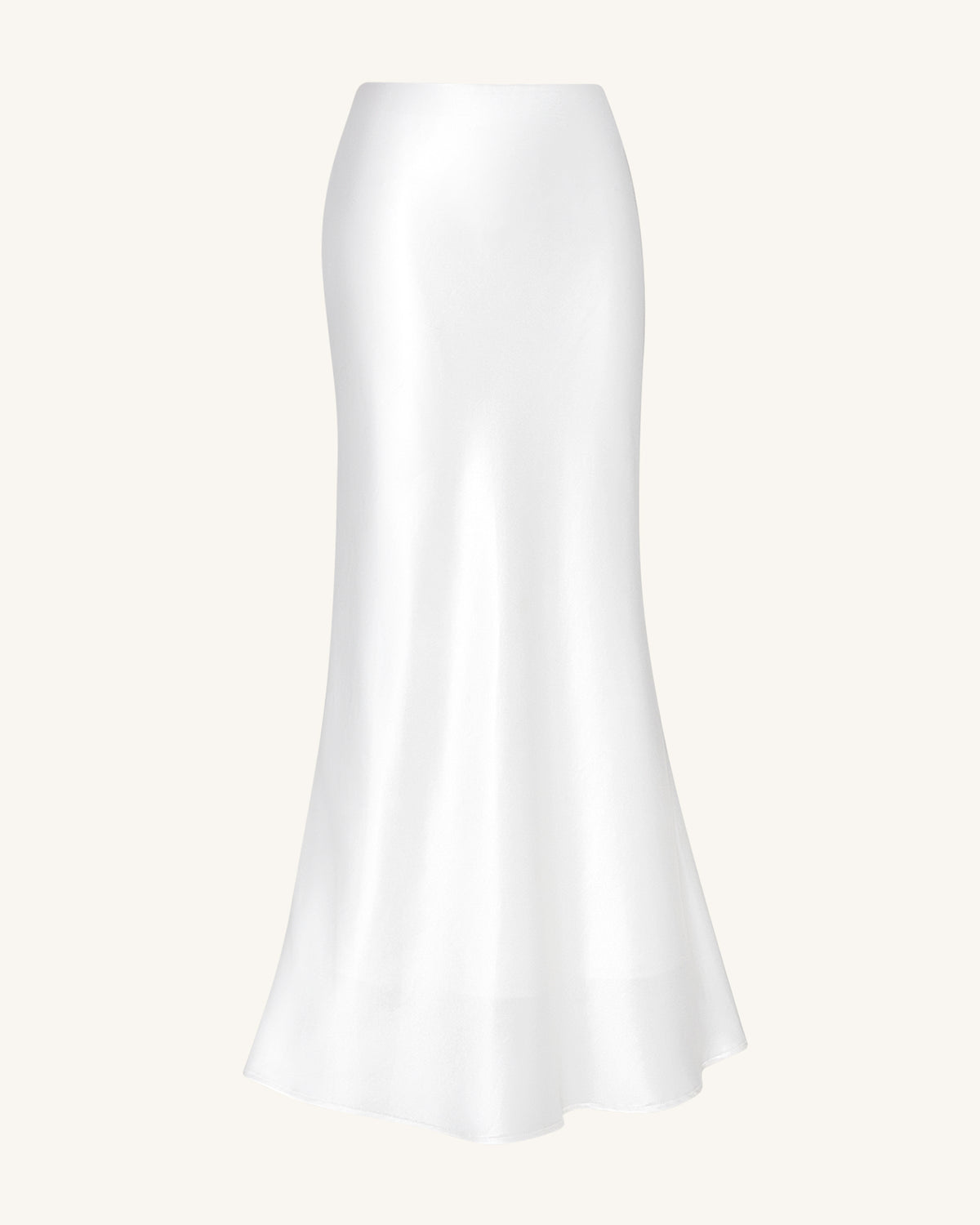 Liquid Satin Mermaid Maxi Skirt - White - view 4