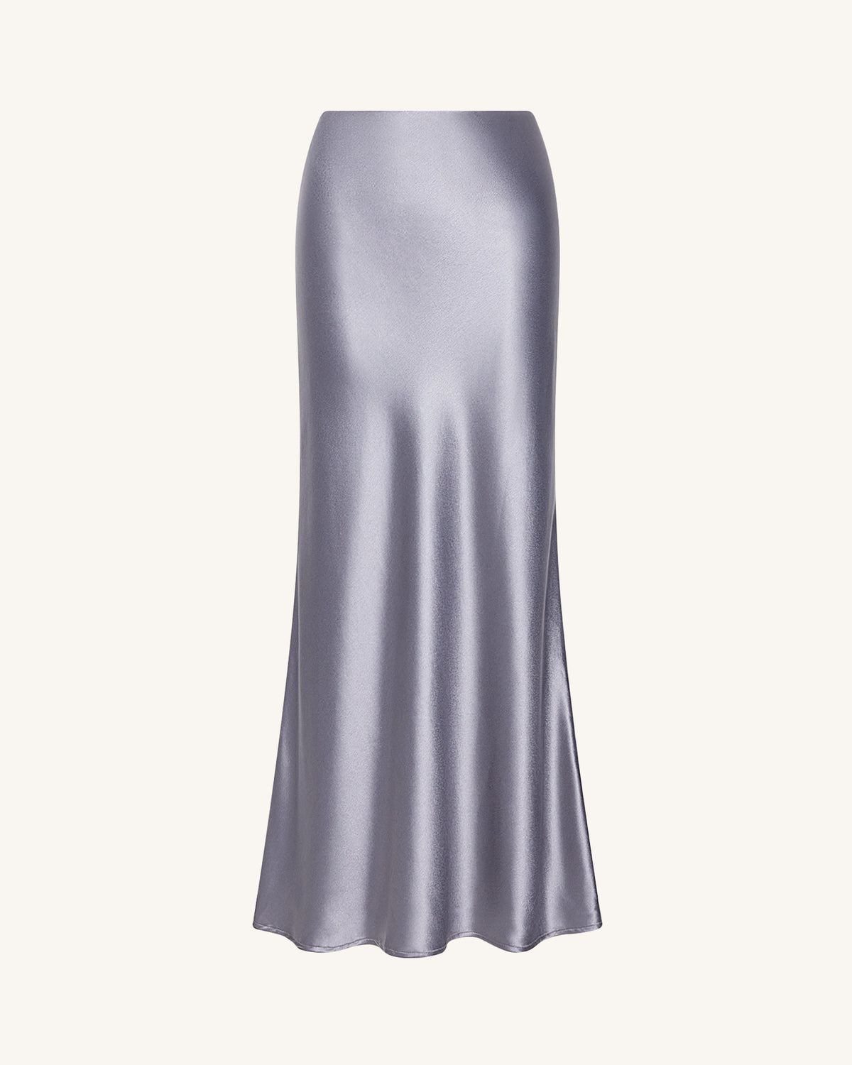 Liquid Satin Mermaid Maxi Skirt - Silver - view 3