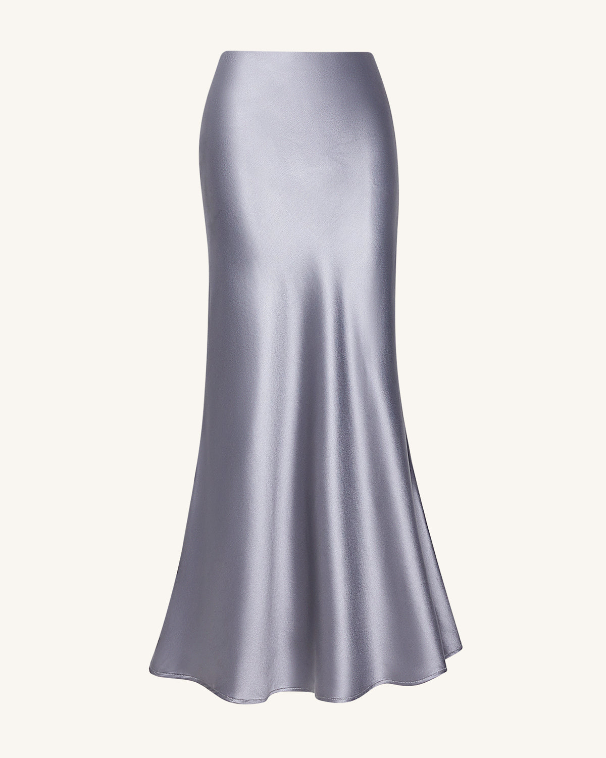 Liquid Satin Mermaid Maxi Skirt - Silver - view 4