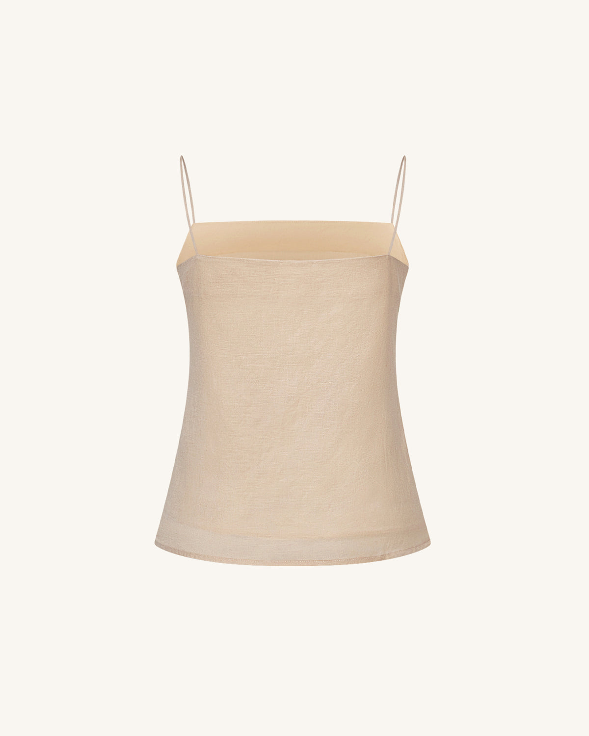 Linen Corded Embroidery Strappy Camisole - Natural - view 5