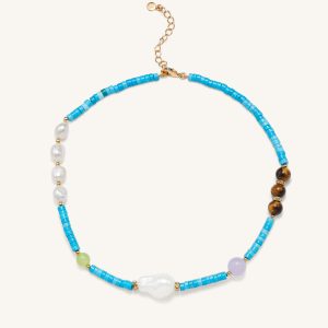 Turquoise Multi Beaded Necklace - view 1