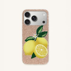 Lemon Artificial Crystal Phone Case - Gold - view 1