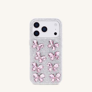 Butterfly Crystal Phone Case - White - view 1