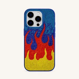 Flame Pattern Phone Case - Multicolor Blue - view 1