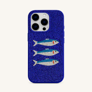 Fish Pattern Phone Case - Blue/White - view 1