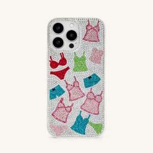 Lingerie Pattern Artificial Crystal Phone Case – Multicolor - view 1