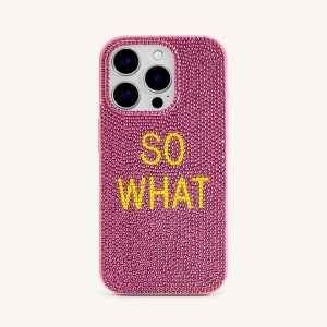 So What Rhinestone Phone Case - Pink - view 1