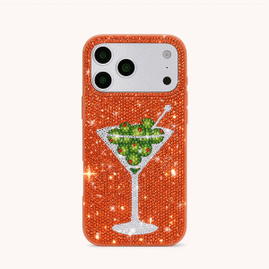 Olive Martini Artificial Crystal Phone Case - Orange - view 1