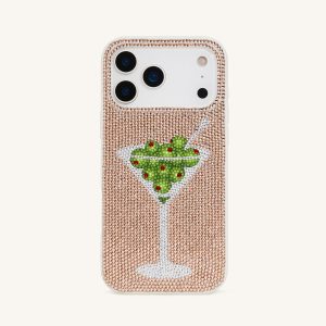 Olive Martini Artificial Crystal Phone Case - Gold - view 1
