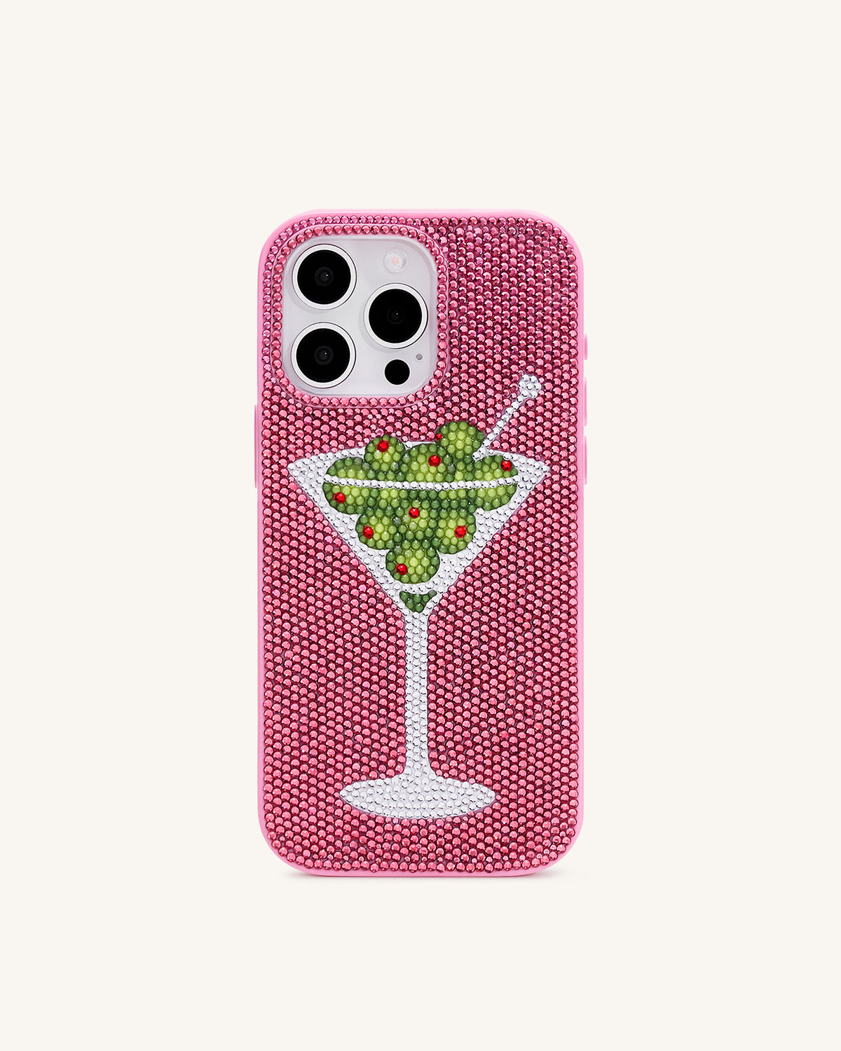 Olive Martini Artificial Crystal Phone Case - Pink - view 2