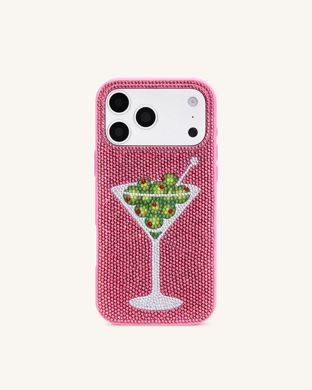 Olive Martini Artificial Crystal Phone Case - Pink - view 1