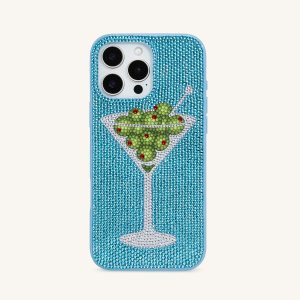 Olive Martini Artificial Crystal Phone Case - Light Blue - view 1