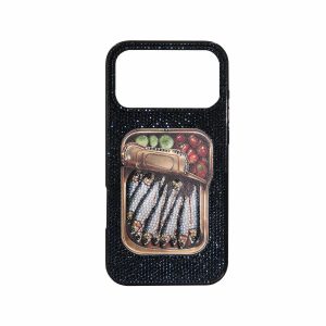 Sardine Can Art Artificial Crystal Phone Case - Black