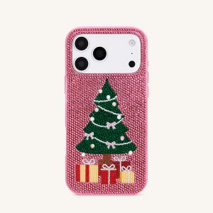 Christmas Tree Bling Phone Case - Pink - view 1