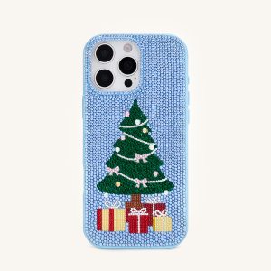 Christmas Tree Bling Phone Case - Light Blue - view 1
