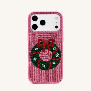 Holiday Wreath Bling Phone Case - Pink - view 1