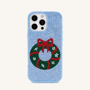 Holiday Wreath Bling Phone Case - Light Blue - view 1