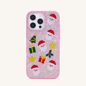 Holiday Icons Artificial Crystal Phone Case - Pink