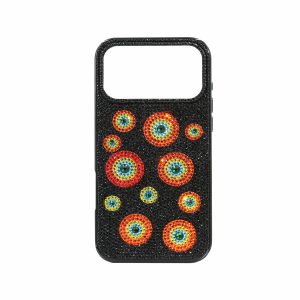 Evil Eye Artificial Crystal Embellished Phone Case - Black