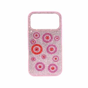 Evil Eye Artificial Crystal Embellished Phone Case - Pink