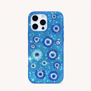 Evil Eye Artificial Crystal Embellished Phone Case - Blue - view 1