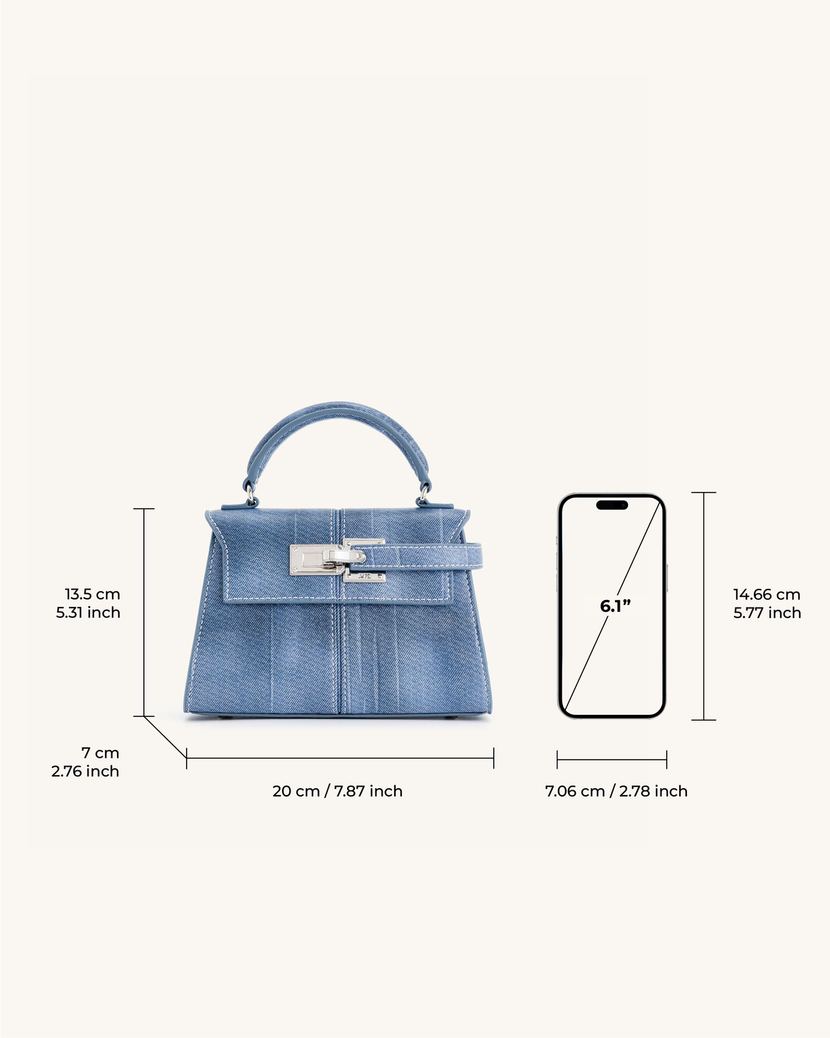 Elise Top Handle Bag - Blue - view 5