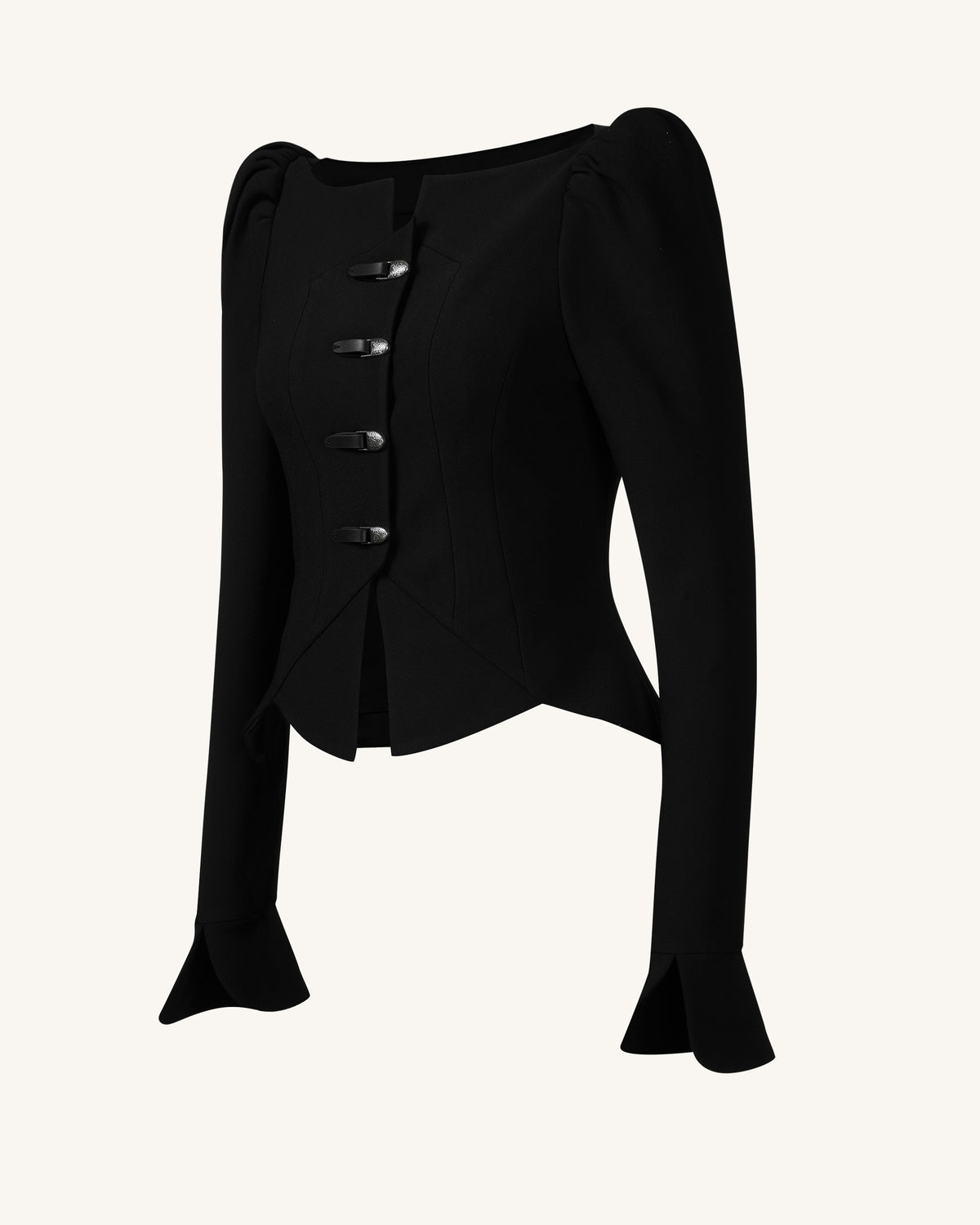 Olivia Puff Shoulder Blazer - Black - view 4