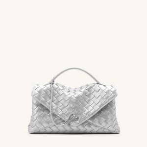 Celeste Woven Envelope Bag - Silver