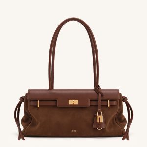 Nerissa Flap Belt Detail Shoulder Bag – Brown