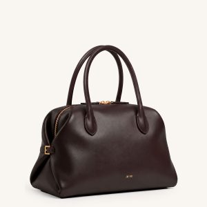 Veda Buckled Zip Top Handle Bag – Dark Brown - view 1