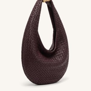 Bella Woven Shoulder Bag - Brown