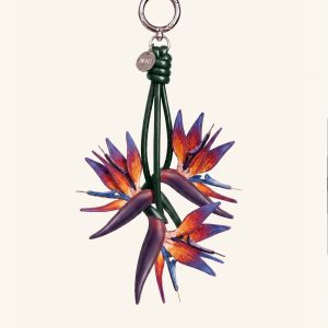 3D Embroidered Bird of Paradise Bag Charm - Multicolor