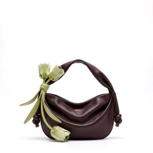 Tulip Knot Hobo Bag - Dark Brown