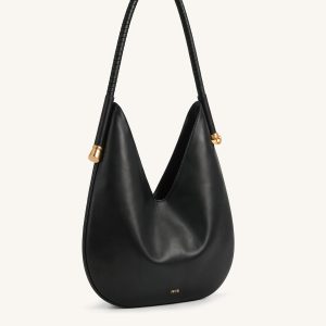 Mila Crescent Shoulder Bag - Black