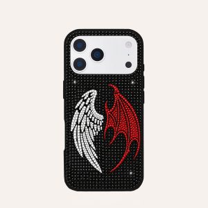Angel And Devil Wing Phone Case – Black