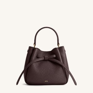 Mabel Pebbled Bucket Bag - Dark Brown