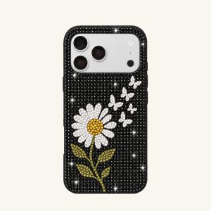 Daisy And Butterflies Phone Case – Black