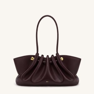 Naomi Gathered Long Handle Shoulder Bag - Deep Burgundy - view 1