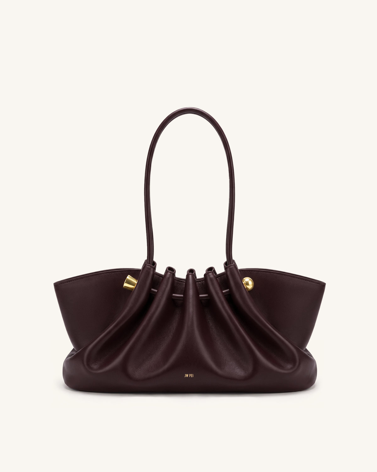 Naomi Gathered Long Handle Shoulder Bag - Deep Burgundy - view 1