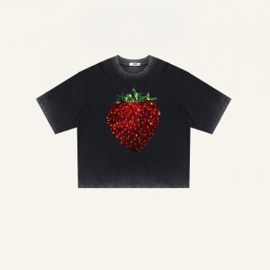 The Crystal Strawberry Graphic Tee - Faded Black - view 1