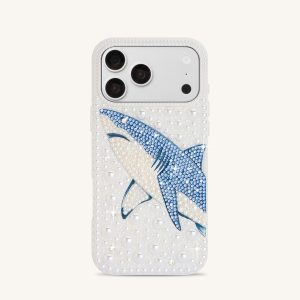 Pearl Shark Artificial Crystal Phone Case - White - view 1