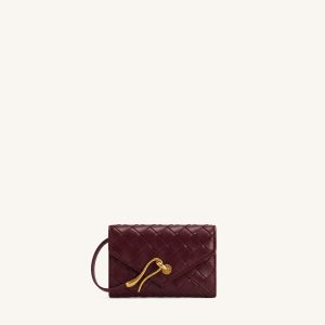 Celeste Woven Texture Envelope Wallet - Wine Red