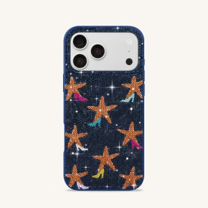 Starfish Rhinestone Phone Case - Blue - view 1