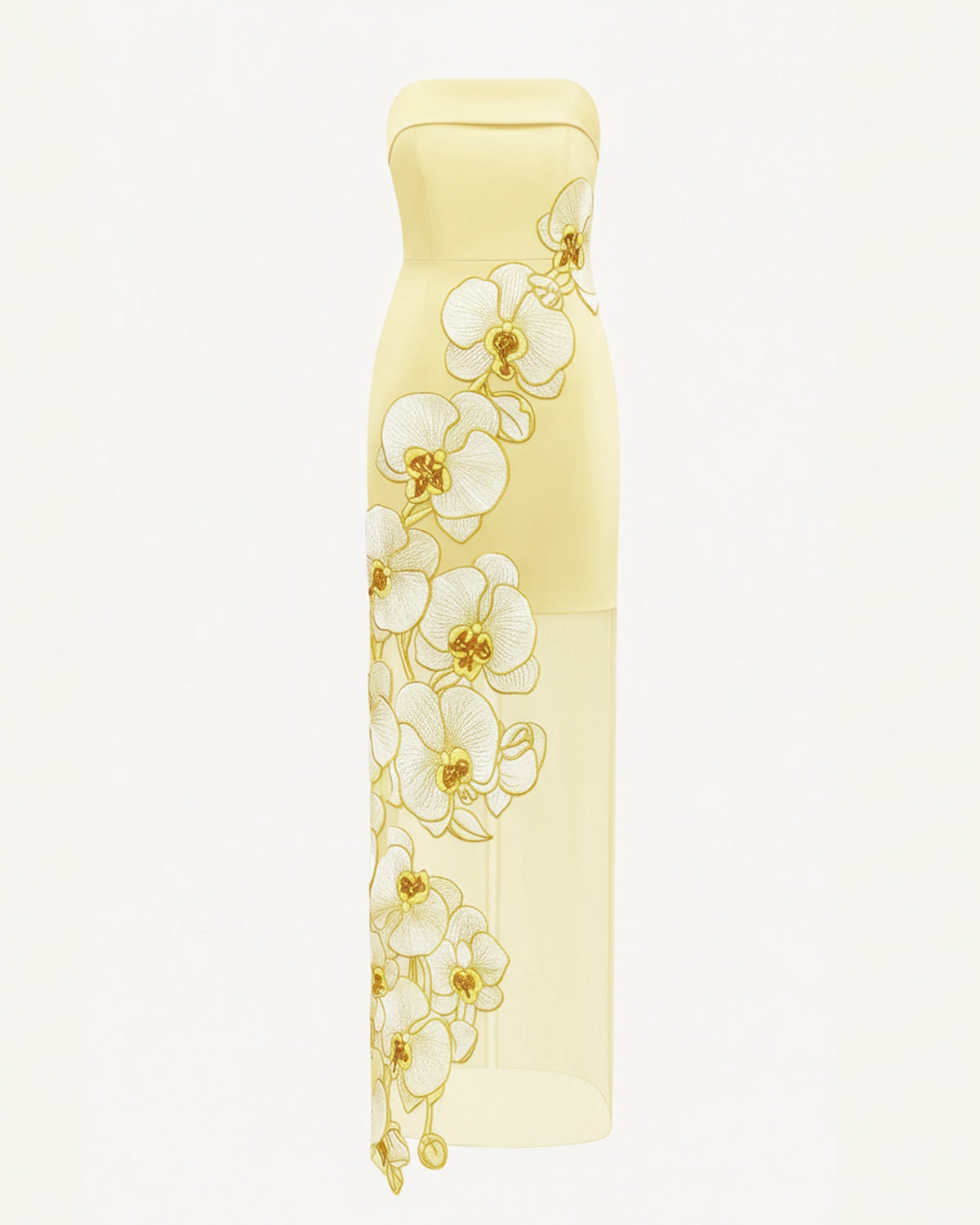 Orchid Embroidered Dress - Yellow - view 2