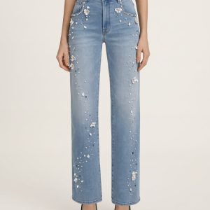 The Celestial Pearl Petal Straight Jeans - Pale Blue Eyes - view 1
