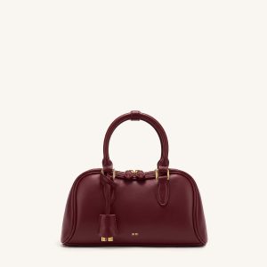 Rosalie Bowler Top Handle Bag - Dark Burgundy