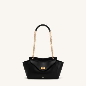 Lucia Envelope Chain Shoulder Bag - Black