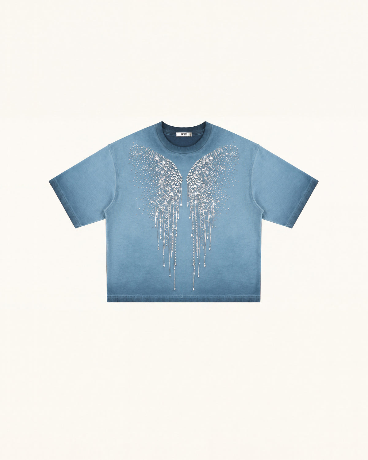 The Angelic Dripping Crystal Wings Tee - Acid Blue - view 1