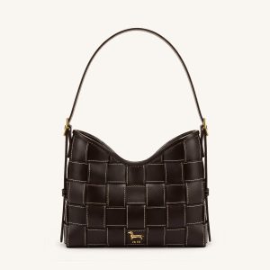 Nadine Dachshund Woven Hobo Bag - Dark Brown - view 1